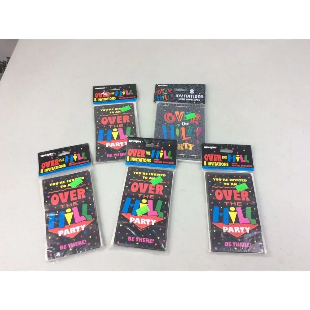 Over The Hill Party Invitations Lot of 5 Packages 40 Cards NEW